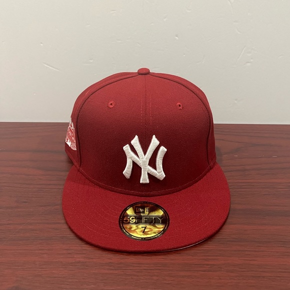 New Era, 59Fifty Fitted Hat, New York Yankees, Burgundy & White - Picture 1 of 10
